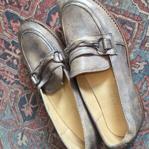 Bed Stu Metallic Leather Darla Woven Strap Loafers Size 9